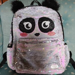 Justice brand black backpack and lunchbox with sequins